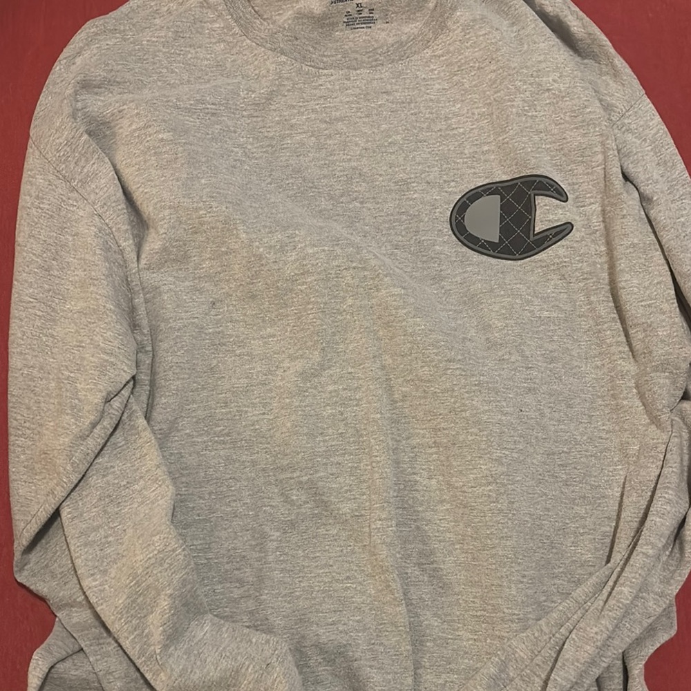 Gray Long Sleeve Shirt with Logo